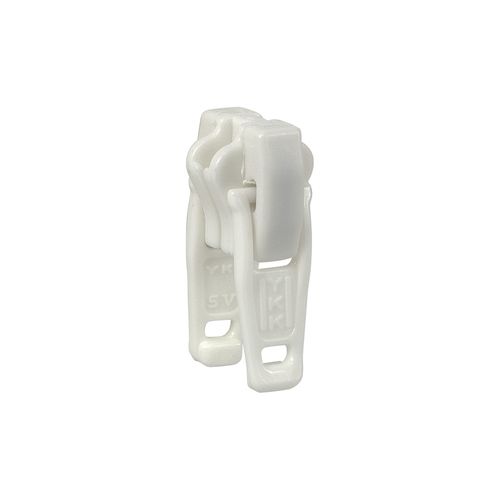Deslizador diente de perro cadena 5 YKK - Plástico doble - Blanco